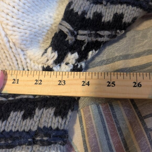 Gap fair Isle Open Front Cardigan Sweater Multicolor Nordic Chunky Cable Knit - Picture 4 of 7